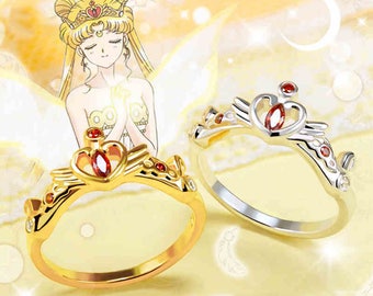 sailor moon princess serenity crown 925 sterling silver cubic zirconia anime manga cosplay - Anime Wedding Rings sailor moon princess serenity crown 925 sterling silver cubic zirconia anime manga cosplay - Anime Wedding Rings