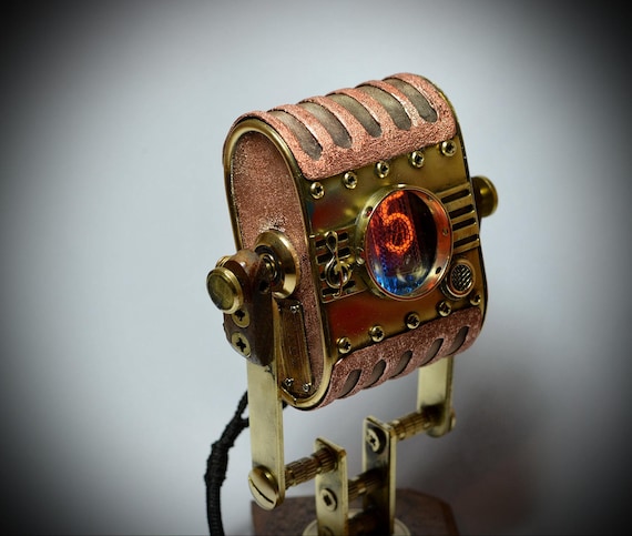 Steampunk pocket (and + desktop) watch "Michael J." , with two vacuum Nixie lamps. by MagenKening steampunk buy now online