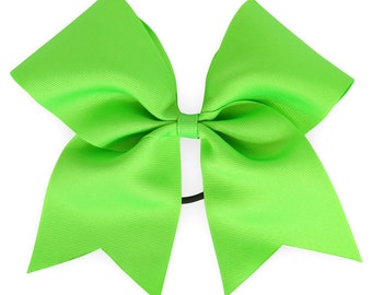 Large Solid Cheer Bow in Neon Green