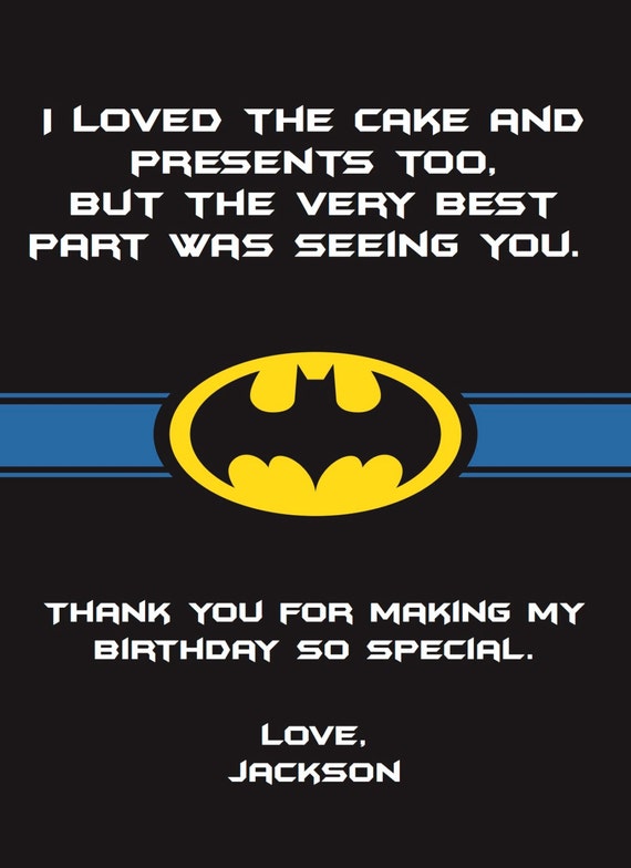 Batman Favor Tag or Thank You Card - Batman Party - Yellow, Black and ...