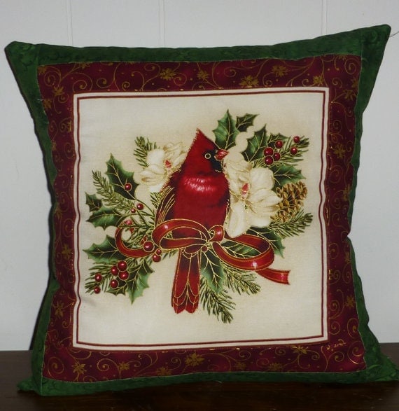 Christmas Decorative Pillow Cover Cardinal Beautiful with