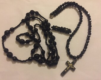 Black Victorian Jewellery Lot, Mourning Jewellery, French Jet & Early Plastic