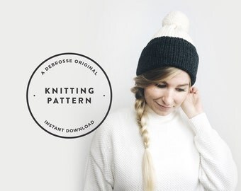 KNITTING PATTERN ⨯ Double Brim Hat, Slouchy Hat, Knit Beanie ⨯ The Savante Two Tone