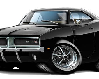 Classic Car 1969 DODGE Charger Wall Decal Car Photo Decal