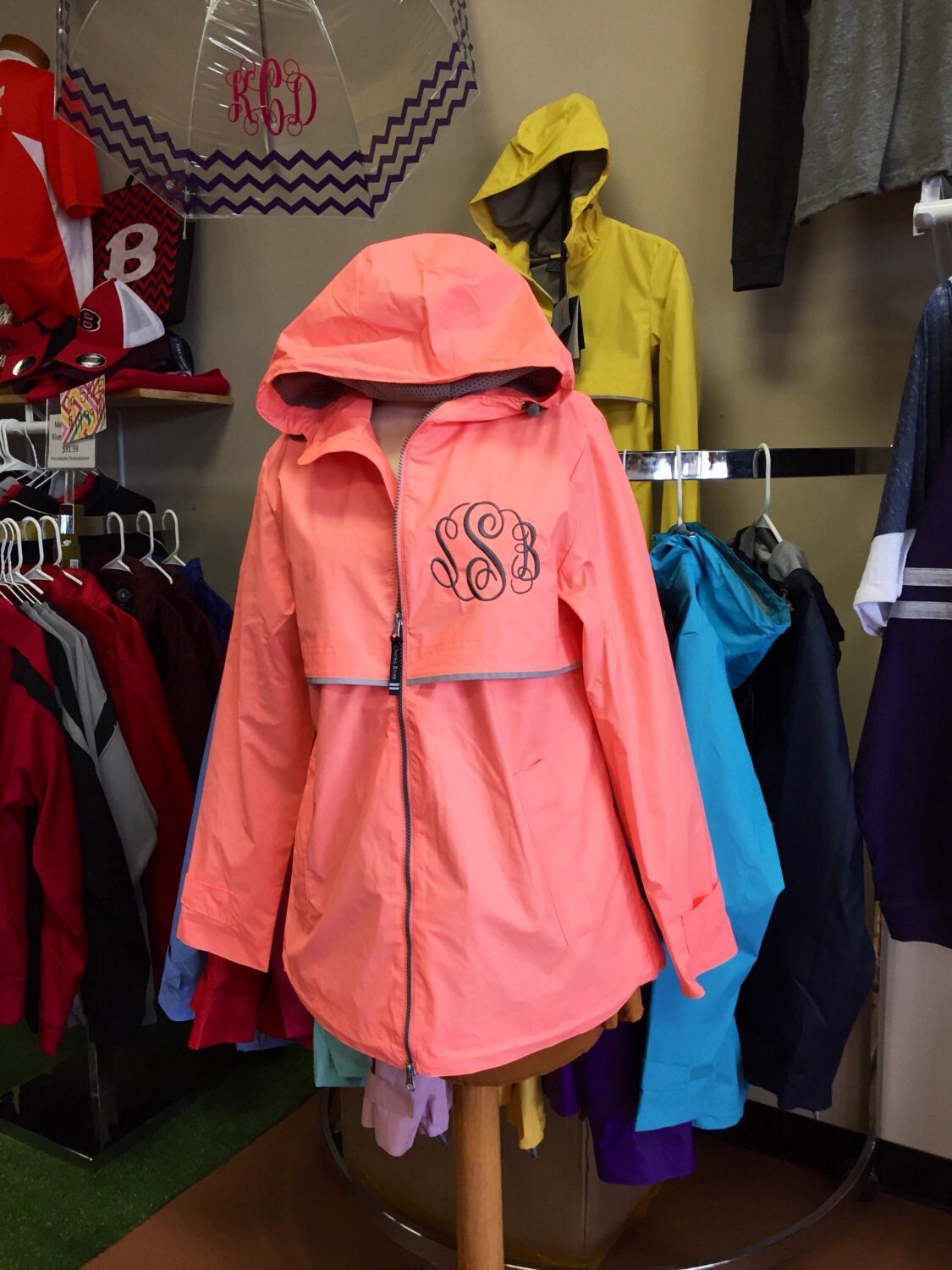 Monogrammed Charles River Rain Jacket Price Includes Monogram