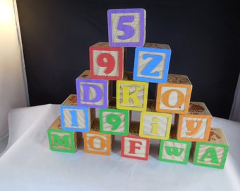 Vintage wooden blocks like used in the 1960s.