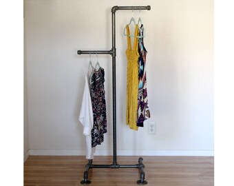 Industrial Clothing Rack - High Low Pipe Retail Display - Industrial Furniture - Clothing Display - Store Display