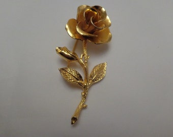 Vintage Large Rose Brooch Vintage Brooch Rose Brooch Vintage Large Gold Tone Brooch Vintage Brooch