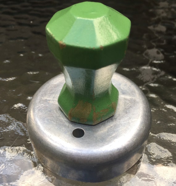 Doughnut Biscuit Donut Cutter Metal Green Wooden Handle Retro