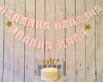 Twinkle twinkle little star banner, first birthday, star banner, star decor, baby shower decor, little star