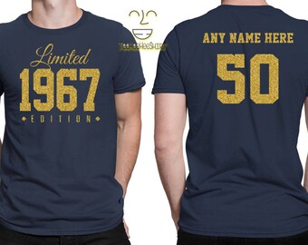 1967 GOLD Limited Edition 50th Birthday Party Shirt, 50 years old shirt, limited edition 50 year old, 50th birthday party tee shirt