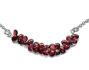 garnet briolette necklace