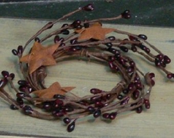 Burgundy Pip Berry Candle Ring 2.5"