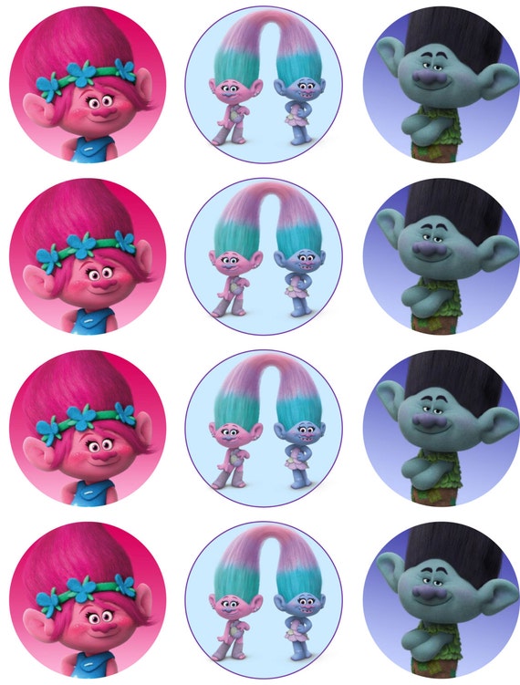 Trolls Edible Image Cupcake Toppers