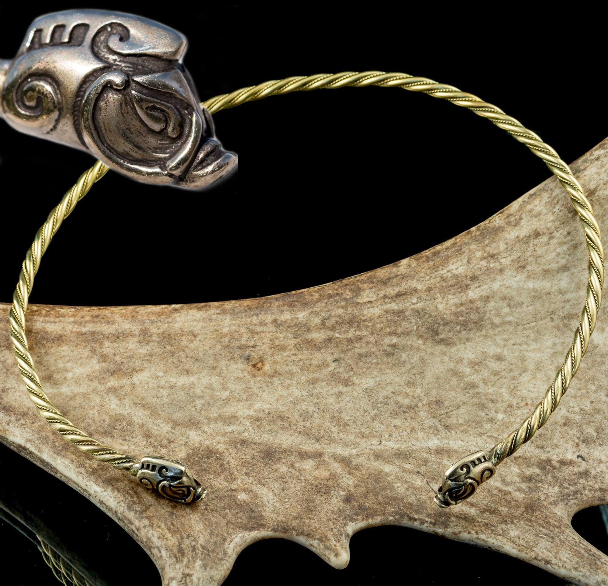 Collach Celtic Boar Torques Torc Necklace Pagan Jewelry