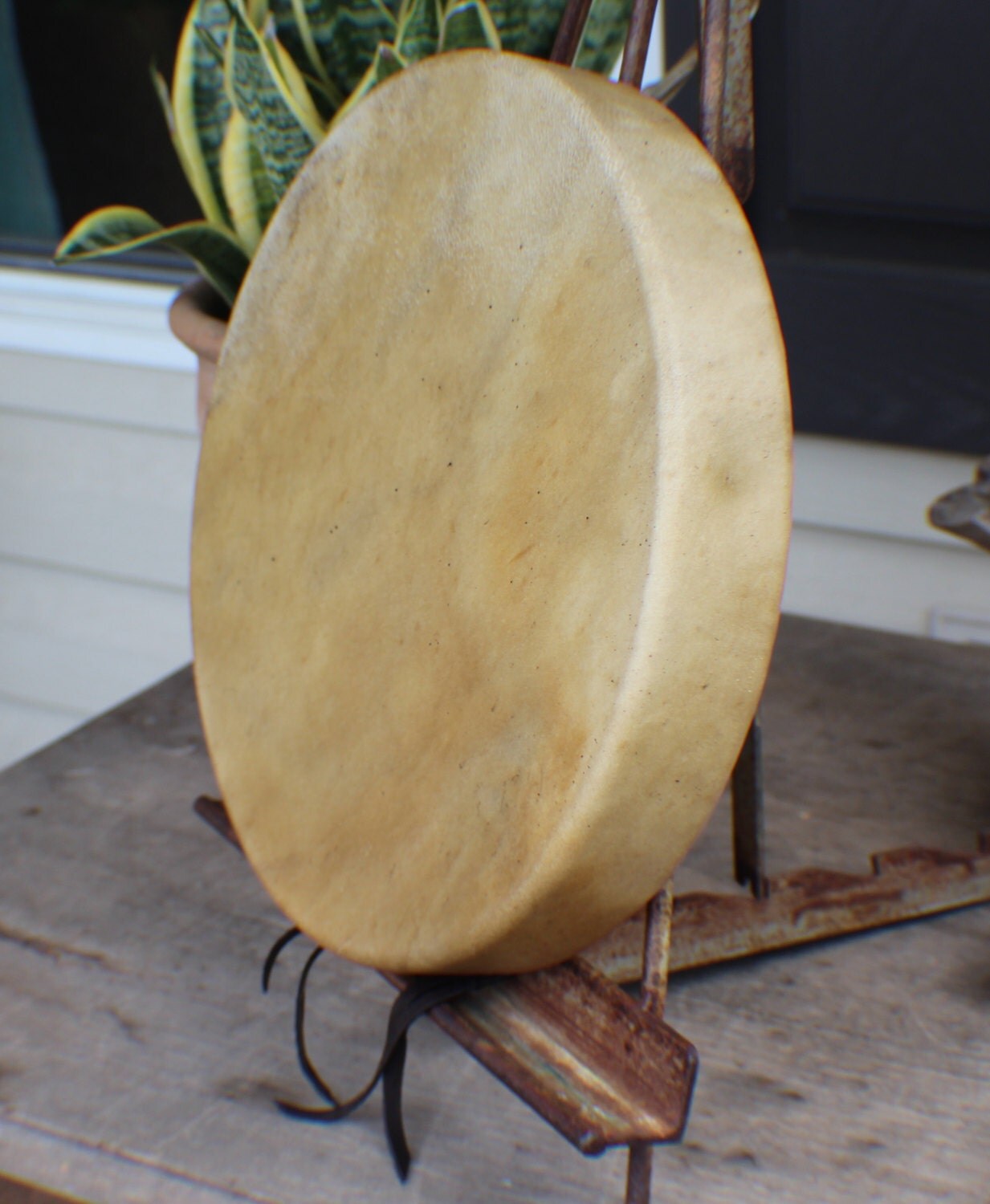 12 Elk Hide Hand Drum Native American Made by EarthMaidensEmporium