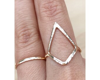 Whitney Ring - Diamond Shaped Ring - Diamond Ring - Modern Ring -