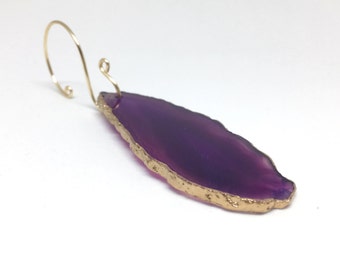 Agate Ornament // purple agate slice ornament, agate sun catcher, stone ornament, geode ornament, crystal ornament, christmas gift under 15