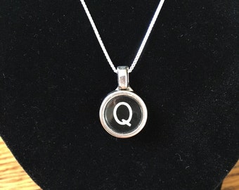 Antique Typewriter Key Necklace - Letter Q