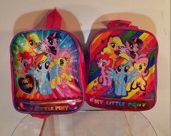 Back Packs Vintage 90s My LIttle Pony Totes in Purple or Pink fun Love Vintage Love Applejack Love Bronies