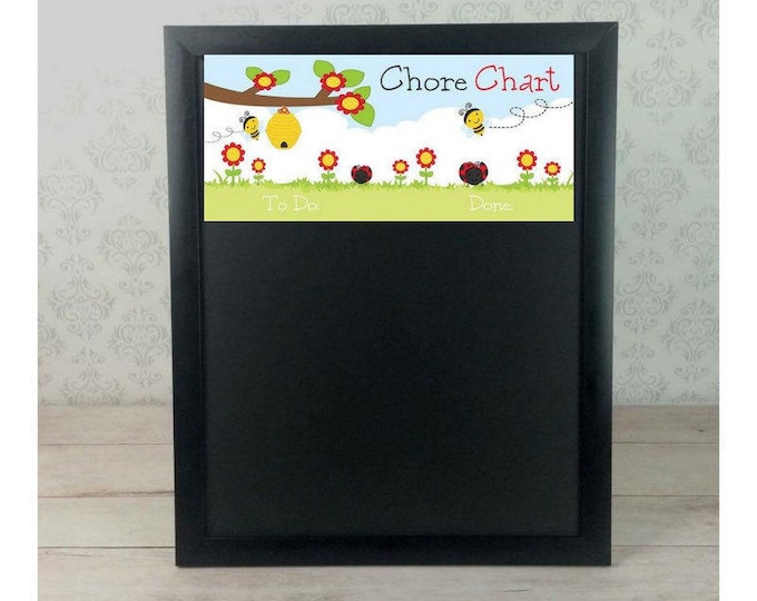 Magnetic Chore Chart - Ladybug Job Chart - Magnetic Chalkboards - Custom Chore Charts - Preschool - Homeschool - Bumblebee Decor
