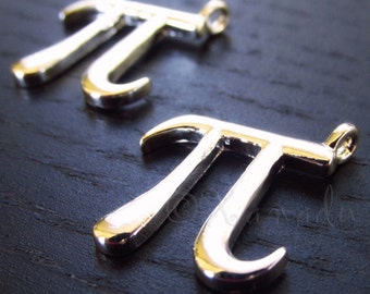 Pi Symbol Math Charm Pendant – Silver Plated Greek Letter Charms For Jewelry Making (5, 10, Or 20 Pieces)