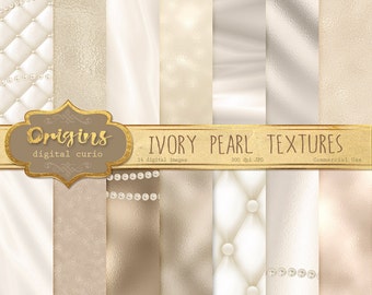 Ivory Pearl Digital Paper, white pearl backgrounds, pearl textures instant download printable scrapbook paper, string strand pearls necklace
