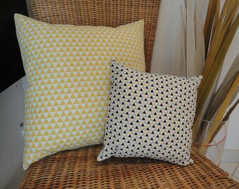 Yellow Pillow Cover, Scandinavian, Yellow and Gray Pillow Covers, Yellow Decor, Geometric Fabric, Gray Pillow Cover, Black Throw Pillows,