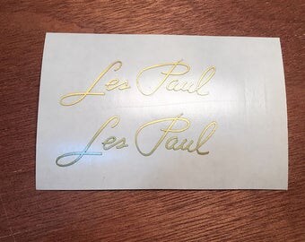 Les Paul Replacement Headstock Decals x2, Gibson Guitar, Gibson Logo, guitar headstock decal stickers, Les Paul
