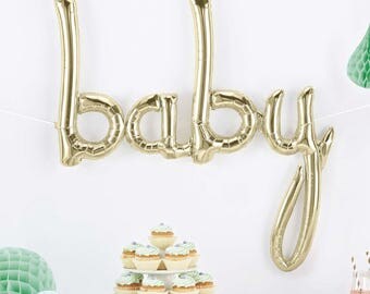 Baby Balloon - Baby Shower Balloon - White Gold Baby Balloon - White Gold Balloons