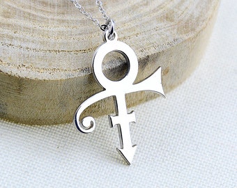 Silver Prince Symbol Necklace,Prince Pendant ,Prince Love Symbol Pendant ,Prince Rogers Nelson,Prince Artist Necklace,Prince Singer Necklace