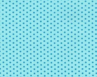 Aqua with Turquoise Dot Fabric by Riley Blake