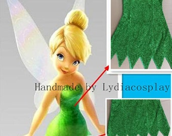 Handmade - Tinker bell Costume, Tinkerbell Costume, Tinkerbell Dress, Tinker bell Dress, Tinker Bell Cosplay Costume Adult/Kid