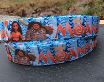 Moana Ribbon, Moana Bows, Moana Birthday, Moana Hair Bow, Grosgrain Ribbon