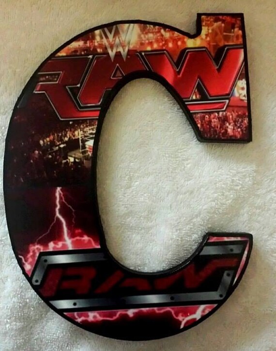 WWE Raw Inspired Wood Letter