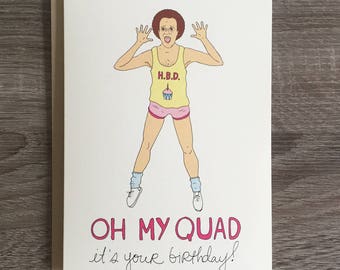 OH EM Q - Funny Birthday Card - Funny Fitness Card - Fitness Guru - 90s Card - 90s Birthday
