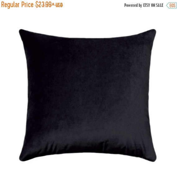 Black Velvet Pillow Cover Black Pillow by ThePillowCoverStore