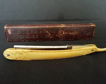 H Boker & Co Unrivaled Razor Vintage H Boker 1336 Tree Brand Straight Razor with Original Box