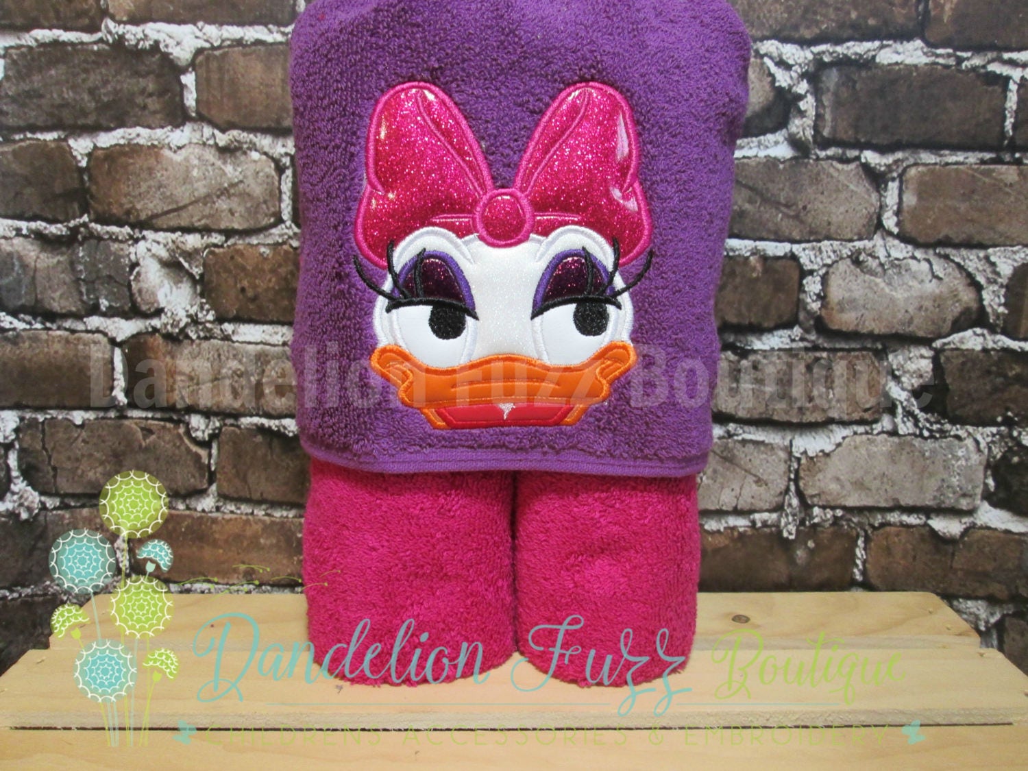 Girl Duck Hooded Towel, Pool Towel, Beach Towel, Mickey Mouse Birthday, Mickey and the Roadster Racers, Mickey Mouse Party, Party Favors