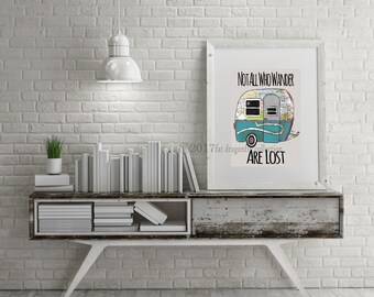 Travel Trailer decor art print- Map art print. Camper map art print. Retro Bolor map wall art. Travel trailer poster. Travel trailer decor.