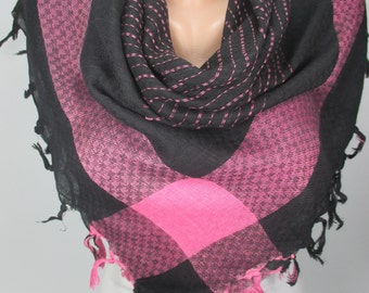 Tassel Scarf Plaid Scarf Check Scarf Women Cowl Scarf Women Fashion Accessories Christmas Gift Ideas For Her Holidays