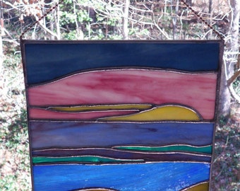 Stained Glass Ocean Sunrise