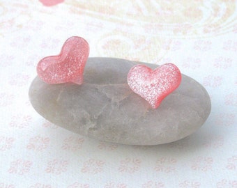 Pink Heart Earrings, Valentine's Day Earrings, Lavender Heart Earrings, Heart Earrings, Glitter Heart, Heart Jewelry