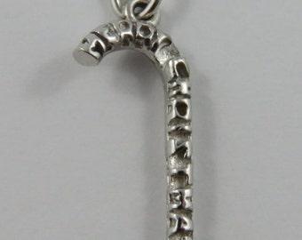 Merry Christmas Candy Cane Sterling Silver Vintage Charm For Bracelet