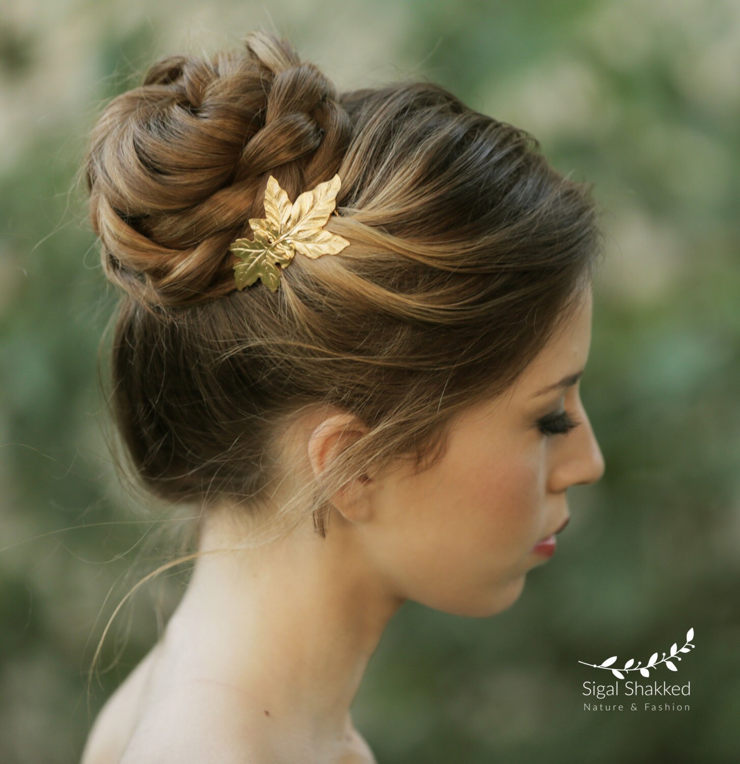 Gold leaf Comb Wedding Hair Comb Gold Bridal Jewelry vintage