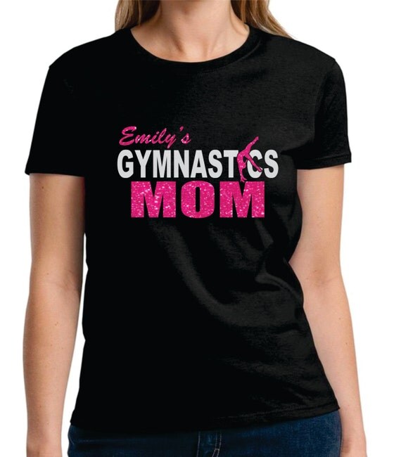 Personalized Glitter Gymnastics Mom Shirt Custom Gymnastics