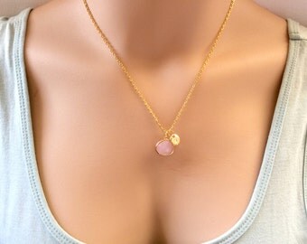 Birthstone Necklace, October birthstone necklace, October birthday, quartz birthstone, Bridesmaids gift, birthstone, Personalised necklace