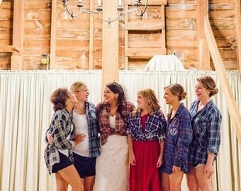 Bridal Party, Rustic Wedding, Bridal Party Gift,Bridesmaids Worn-In Vintage Flannel, All Sizes, Custom, Distressed Flannel, Assorted Colors