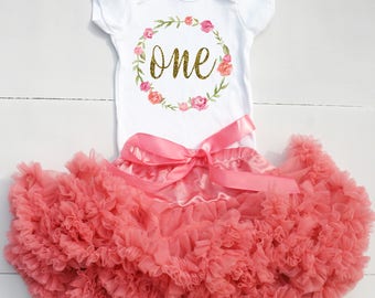 One Birthday Outfit - Baby Girl 1st Birthday Onesie® - 1st Birthday Onesie® Girl - First Birthday Onesie® Girl - Girl First Birthday Onesie®