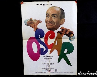 Vintage Oscar with Louis de Funes Ferracci vintage France vintagefr signed poster movie poster